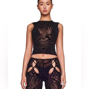 I.AM.GIA black sheer matching pants and top